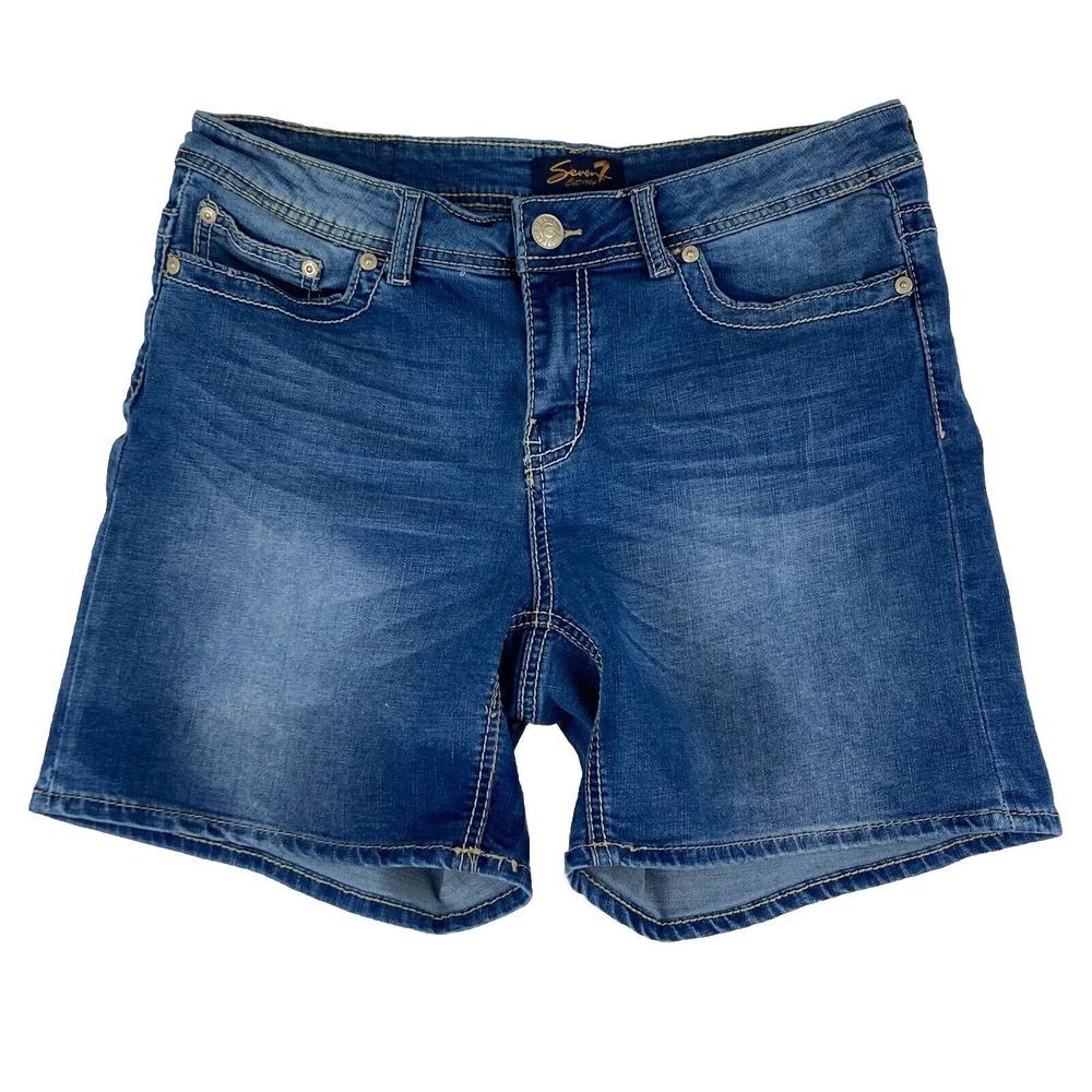 Seven 7 Womens Bermuda Jean Shorts Size 14 (32 Measured Waist)